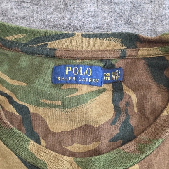 Polo Ralph Lauren T Shirt Mens 3XB (Big) Green Brown Camouflage Pocket Casual - Picture 3 of 9